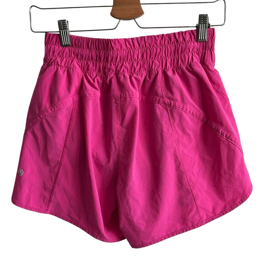 lululemon Hot Hotty Shorts Sz 6 Pink Athletic Running Shorts Drawstring Elastic